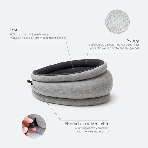 Ostrichpillow Light - Reiskussen & Power Nap Kussen - Premium Comfort & Lichtgewicht, Verstelbaar naar Je Hoofd, Klein & Veelzijdig, Omkeerbaar Ontwerp, Gemakkelijk Schoon te Maken
