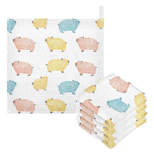 vvfelixl Baby Muslin Washcloths Outline Water Rat Baby Burp Cloths Cotton Babys Face Towel for Newborn Infants Boys Girls Soft and Absorbent 11.8 X 11.8 in, 3 Pack3