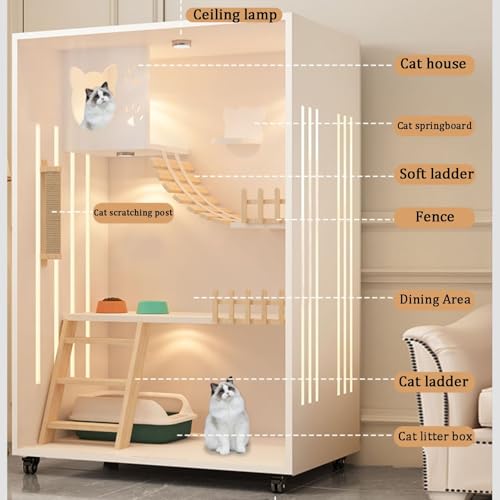 Enclos pour chat ventilé en bois massif Wit pour éviter le stress - 6