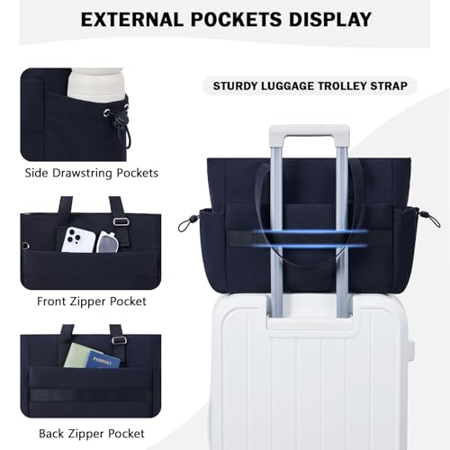 Image of Roulens Tote Bag for Women 2 Set Puffer Tote Bag with Adjustable Top-handle, Quilted Shoulder Handbag for Work /Travel