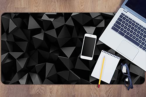 Sous-main de bureau grand format contre les rayures tapis vinyle abstraction noire - 3