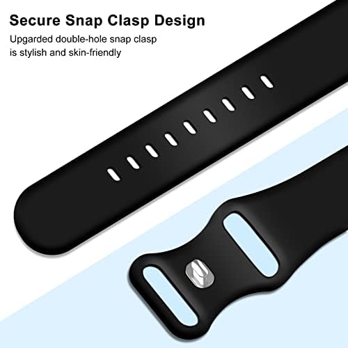 IOWODO Sport Straps Compatible with Apple Watch Strap 38mm 40mm 41mm, Soft Silicone Replacement Strap for iWatch Strap Series 8 7 6 5 4 3 2 1 SE for Women Men, 38mm/40mm/41mm, Black