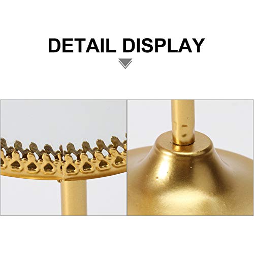 Lurrose Espelho de Maquilhagem de Mesa Espelho Cosmético Redondo Vintage Em Pé Espelho de Vaidade de