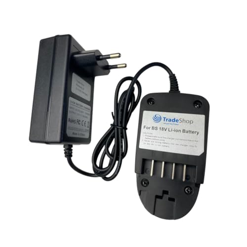 Trade-Shop Batteria agli ioni di litio da 18 V, compatibile con Bosch PSR 18 Li-2, PSR 18 Li-2H, PSB 18 Li-2, PSB 18 Li-2H, PST 18 Li, PSA 18 Li, PKS 18 Li, Carica Batterie