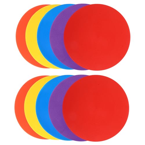 GAROZATION Soccer Training Drills Markers 10pcs PVC Set Mark Pad for Football Basketball Fade Break Resistant