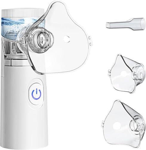 Nebulizador Bebés y Adultos,Nebulizador portátil recargable,con 2 máscaras y 1 boquilla, uso familiar y viajes
