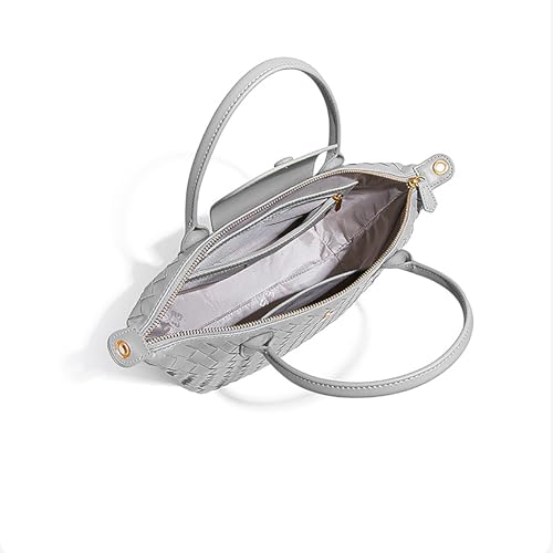 Waiyqju Braided Luxury Women's Leather Tote Top Handle Age Elegant Large Capacity Travel Day Crossbody Bag - Image 5