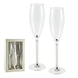 DRW Set 2 copas de champagne con perlas Ø5x25 cm