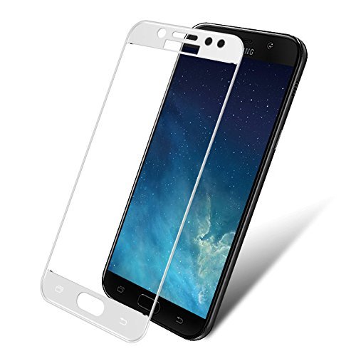 Image of Screen Protector for Samsung Galaxy J7 Pro (White) Tempered Glass Edge-to-Edge 6D Screen Guard With Installation Kit