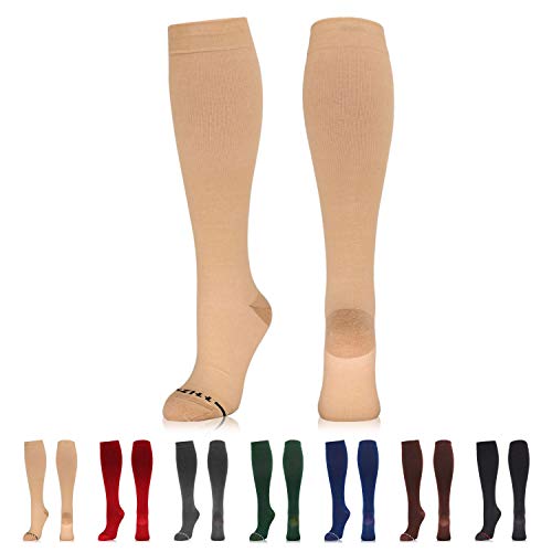 NEWZILL Compression Dress Sock (15-20 mmHg) for Men & Women - Cotton Rich
