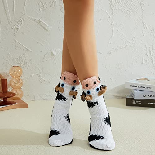 Springcmy Women's Funny Animal Socks - 3D Alligator Socks, Warm Thick Leg Warmers for Winter & Christmas3