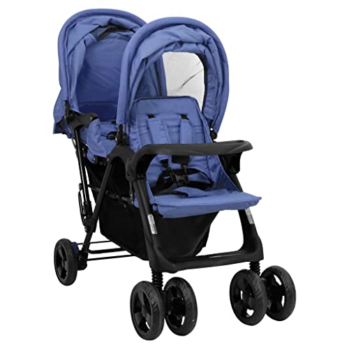 Geschwisterwagen Marineblau Stahl