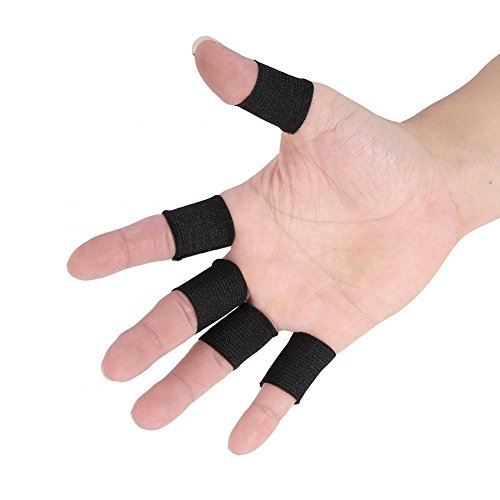 Zerone 10Pcs Finger Protector Sleeve Elastic Compression Finger Protector Braces Support Basketball Sports Aid Arthritis Band Wraps Finger Sleeves for Silicone Finger Protector