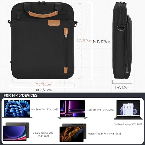 Image of Laptop Sleeve Bag,Padded Protective Travel Carrying Case for 15 inch MacBook Air M4 M3 M2 2025 2024 2023,Dell XPS 15 Plus,15 Inch Surface Laptop 7 /6 /5 /4 /3,Galaxy Tab S9 Utra 14.6 inch