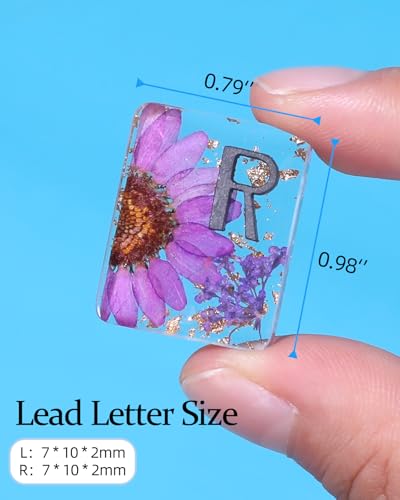 Image of Plifal Xray Markers with Lead Initials Flower - X-ray Markers Purple Dried Floral Glitter in Resin Radiology Include Reusable Adhesive Tapes to Nurse Radiologist Badge Reel Buddy, Easy to Identify