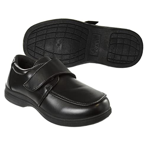 Image of French Toast Boys Shoes - Kids Oxford School Uniform Loafer Church Dress Shoes Slip-On Faux-Leather (Toddler-Big Kid) (Black)
