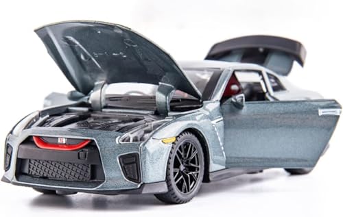 Image of 1:32 Scale Die-Cast Metal GT-R with Openable Doors and Pull Back Action with Lights & Music (Grey)