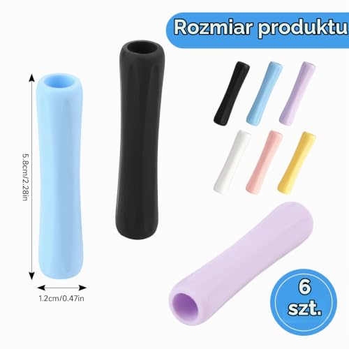 6 sztuk silikonowych uchwytów kompatybilnych z Apple Pencil 1. i 2