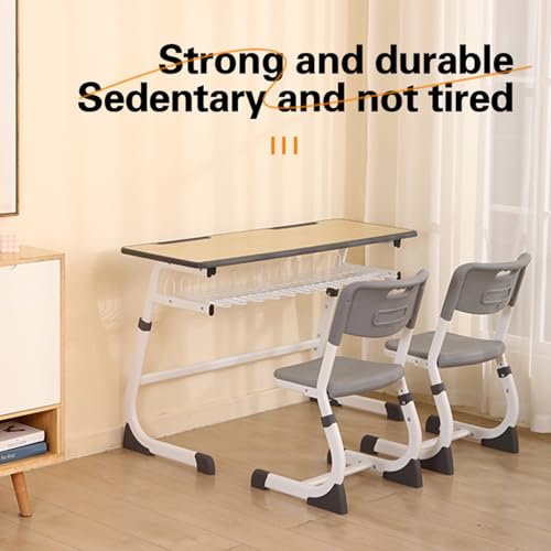 Bureau et chaise double type C robuste avec piétement ergonomique et hauteur réglable