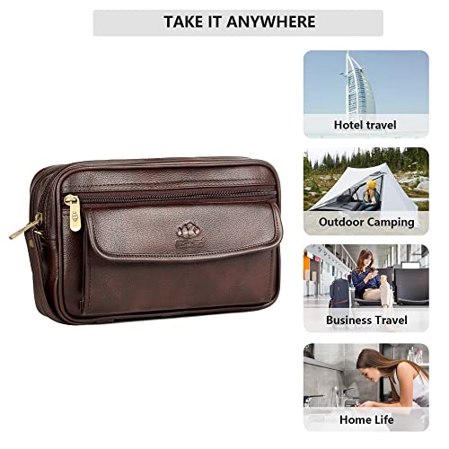 THE CLOWNFISH Unisex Multipurpose Travel Pouch Money Cash Pouch Wrist Handbag With Wrist Belt (Dark Brown), Red 5 41j8Hc0 VNL