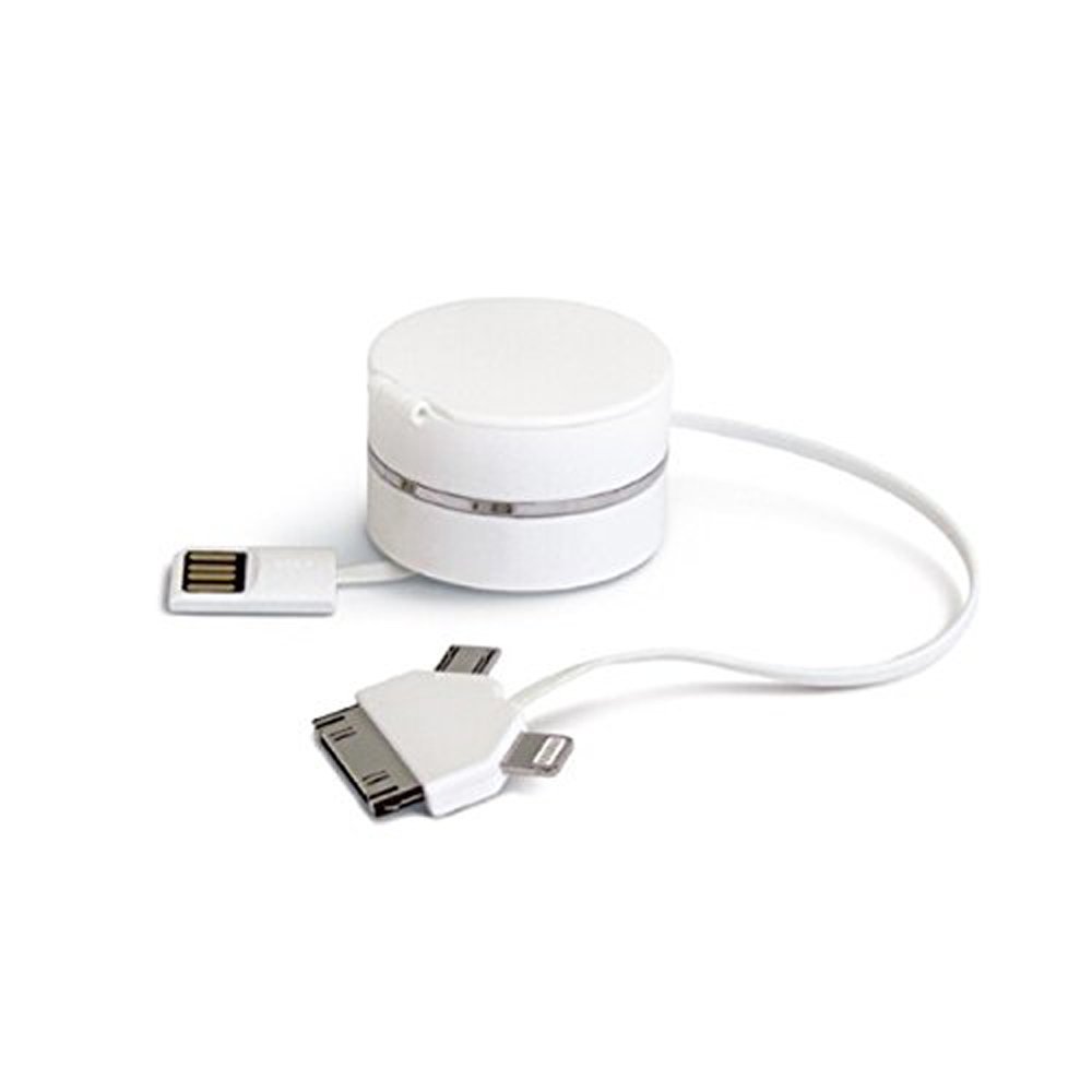 BiggerCase Innovative Micro USB 3 in 1 Retractable Rolls Up Sync Charging Cable Designed For iPhone 4/5/5S/5C/6/6 Plus and Samsung Galaxy Note 4 3 2 S5 S4, HTC, and More other Andriod Smartphones