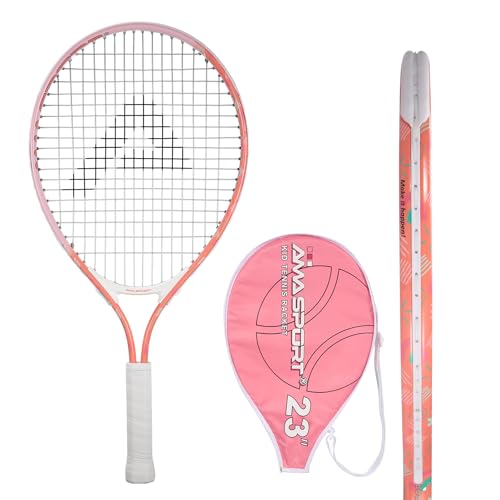 AMA SPORT - AT-X-Fen23-2029C - Raqueta de Tenis Junior Rosa 23 Pulgadas - para niños de 6-8 años - Raqueta para Principiantes - Ligera y fácil de Usar