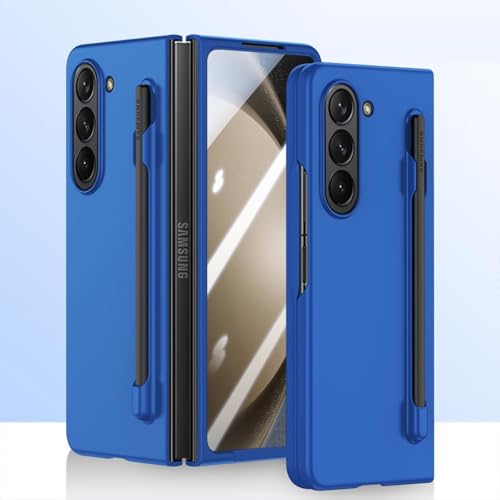 Compatibile con Samsung Galaxy Z Fold 6-5G Cellulare CoverBlu Custodia S Pen Slot Ultra Sottile Matte Bumper Antiurto Protezione Case+3D Vetro Temperato per Z Fold 6-2024 tpu