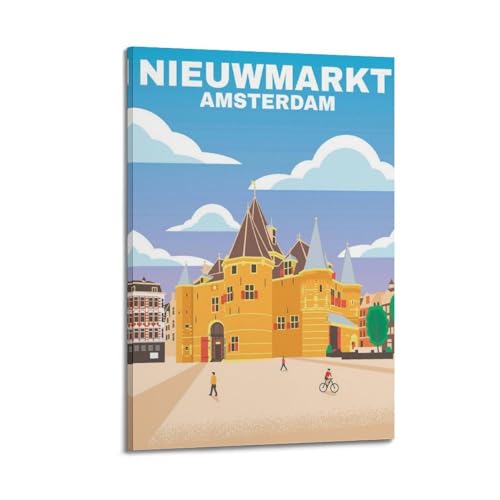 Poster Nieuwmarkt Amsterdam pour habiller un mur vide tableau encadré