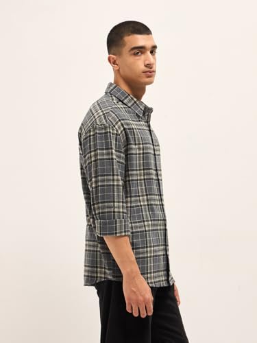 Image of THE BEAR HOUSE Men's Pure Cotton Relaxed Fit Shacket