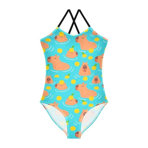 Janie and Jack Girls' Floral Shoulder One-Piece Swim (Toddler