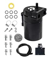 Flaconi Ölabscheider Auto,Oil Catch Tank,Auto Oil Catch Tank Kann,Motorluft-Ölabscheiderbehälter,300ml Aluminium Kraftstofftank Kann Öl Lagertank-mit Luftfilter,Ölfangbehälter Für Turbo-Rennmotore