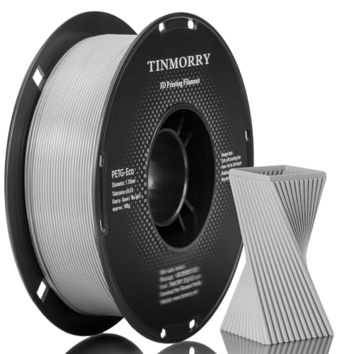 Image of TINMORRY PETG Filament 1.75, Rapid PETG-Eco 3D Printer Filament, Compatible with Most FDM 3D Printers, 1 KG 1 Spool, Light Grey
