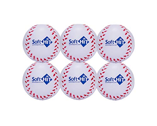 Soft Hit Foam Baseball/Softball (6 Pack, White)