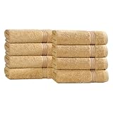 Superior Egyptian Cotton 8-Piece Hand Towel Set, Gold