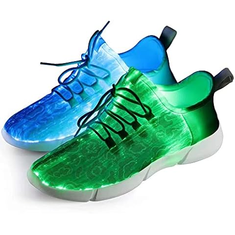 Fiber Optical Shoes,A-Best LED Shoes 7 Colors 4 Modes USB Rechargable Light Up Shoes Super Lightweight LED Sneaker for Men and Women for New Year Christmas Thanksgiving Day Cover