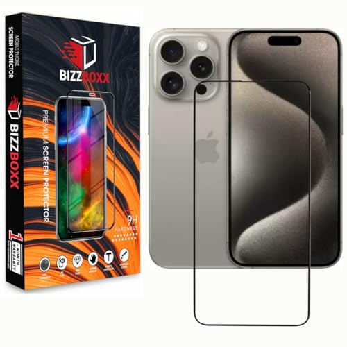 Image of Compatible With Apple I Phone 15 Pro Max | Premium Tempered Glass | Anti Static | Full Screen Coverage-Edge to Edge | 9H Hardness | With easy Installation Kit (Pack of 1)