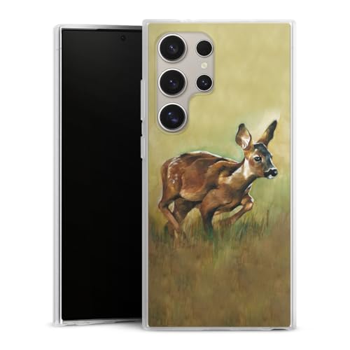 Coque Samsung S24 Ultra en silicone souple avec motif chevreuils et faon