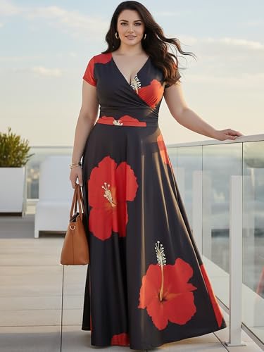 Image of KOH KOH Womens Long Modest Floor Length Flowing Summer Print Maxi Dress