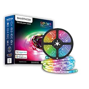 SmartMesh Plastic Smart Wi-Fi RGB Led Strip Light | 5 Meter | Works with Alexa and Google Assistant | Multicolor