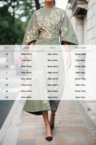 Women's Elegant Boho Floral Bell 3/4 Sleeve Wrap Maxi Dress Casual Loose Wedding Cocktail Dress with Belt3