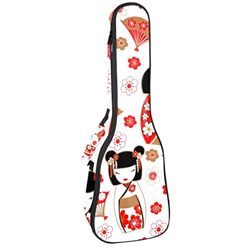 Sac à dos pour ukulélé concert ou ténor rembourré 10 mm motif Kokeshi