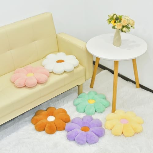 Aryan Bodenkissen, Blumenkissen, niedliches Bodenkissen, adrettes Raumdekorkissen für Schlafzimmer, Sofa, Couch, 38 cm (lila)