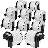 10 Rollen DK-22205 Endlosetiketten (62 mm x 30,48 m) Kompatibel mit Brother QL Etikettendruckern wie QL-820NWB, QL-1100, QL-1110NWB,QL-500, QL-570, QL-700, QL-800