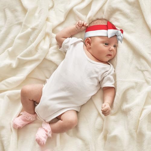 Indonesian flag Pattern Baby Bow Headband Super Stretchy Soft Bows Hair Accessories for Newborn Infants Toddlers Kids Girls4