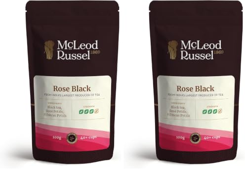Image of McLeod Russel 1869 - Rose Black | 100g | Long Leaf Black Tea | Natural Glow | Floral Freshness | 40+ Cups (Pack of 2)