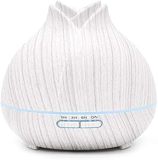 ASAKUKI Essential Oil Diffuser, Cool Mist Aroma Diffuser for Aromatherapy, 400ml Humidifier Diffuser with 7 LED Light Colors, Timer and Waterless Auto-Off for Home. Bedroom, Yoga, Office
