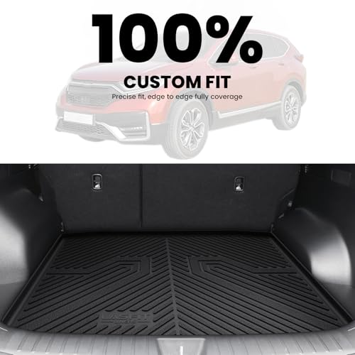 Image of LASFIT Cargo Mat for Honda CR-V 2017-2022 (Only Gasoline) | Custom Fit Trunk Mat, All Weather TPE, Kid & Pet Friendly, Easy Clean for Family Use (Tray in Lower Position)