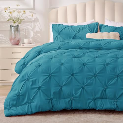 Image of BEDELITE King Comforter Set Teal,Lightweight & Soft Comforter