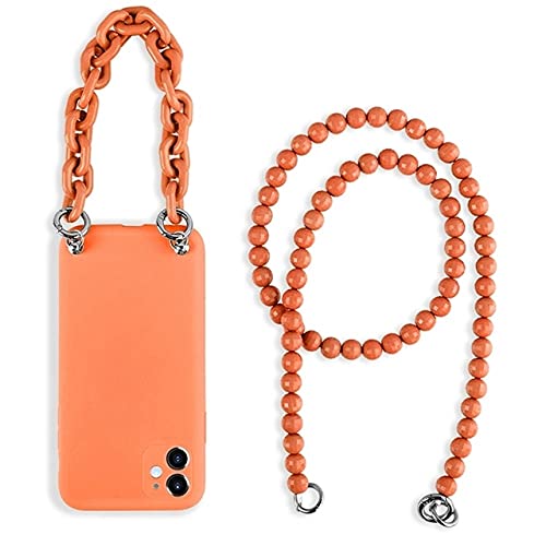 Étui silicone liquide collier bandoulière iPhone 7 8 Plus anti-perte coque cordon robuste
