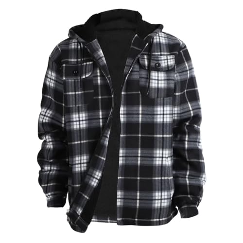 Image of LeeHanTon Mens Flannel Jacket Heavyweight Sherpa Fleece Jackets Outdoor Hiking Casual Soft Warm Coat with Pockets